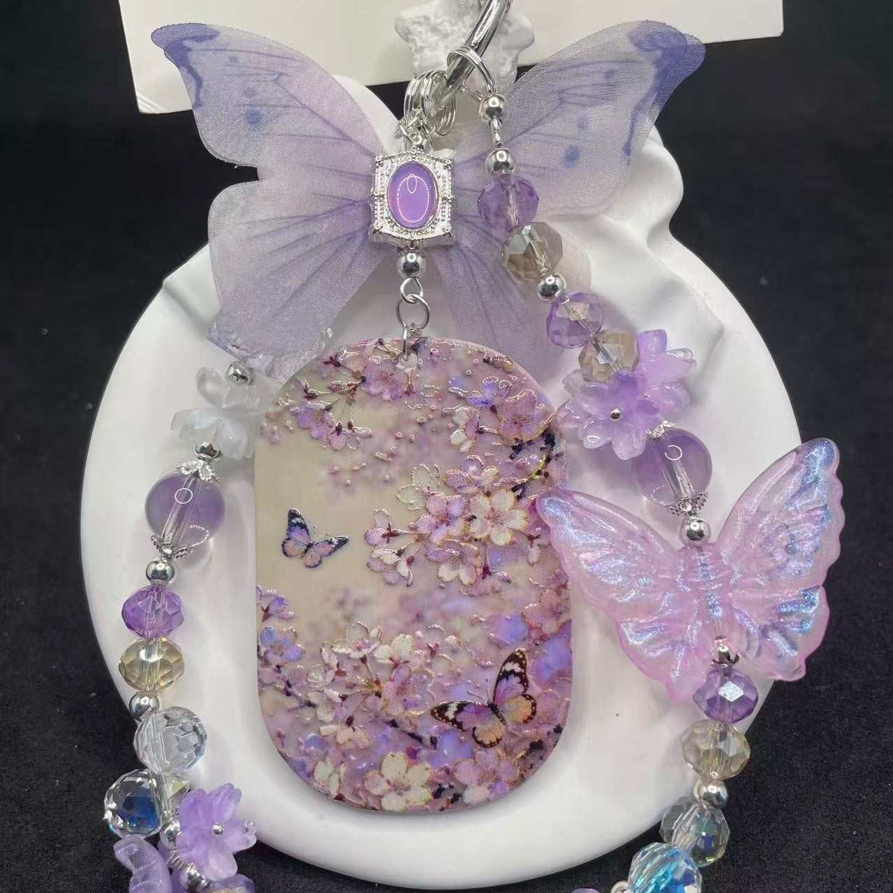 Bag Charm-Purple Butterfly